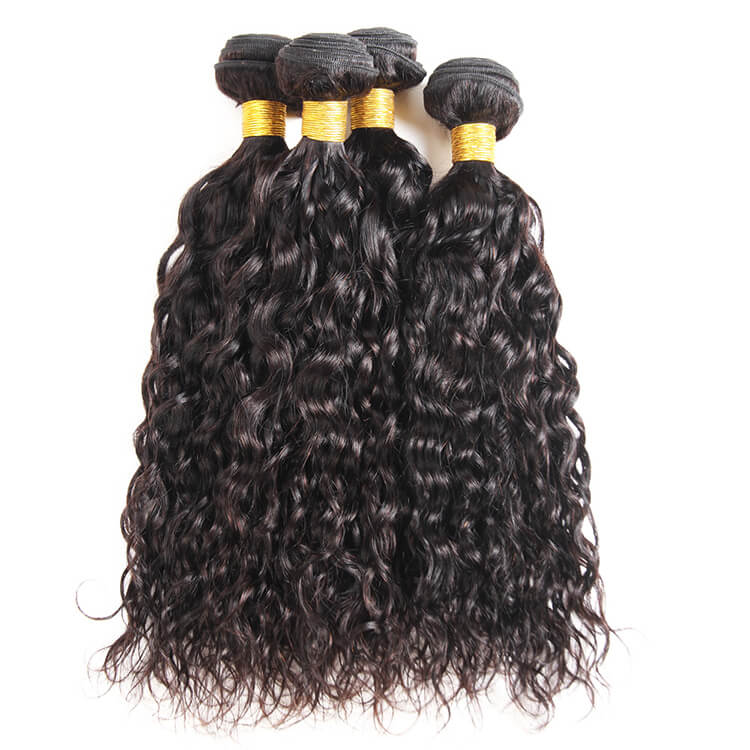 Morichy Water Wave 4 Bundles Human Virgin Hair wet n wavy With 13x4 Lace Frontal