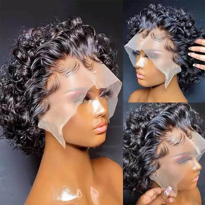Morichy Short Curly Pixie Cut Wigs 13x2 Lace Front Human Hair Wigs