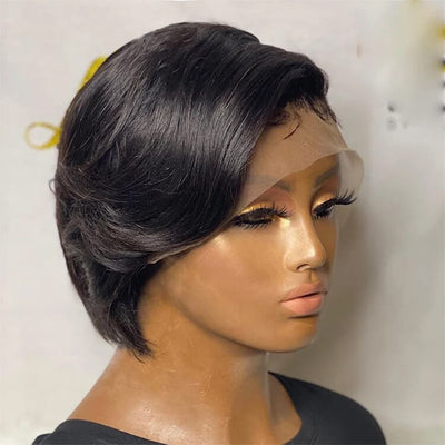 Morichy Short Bob Transparent Lace Front Wigs with Side Lace Part